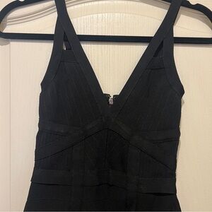 Guess Black Bodycon Bandage Mini Dress LBD  Size XS